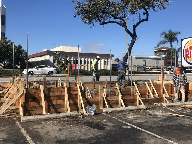 Restaurant site concrete